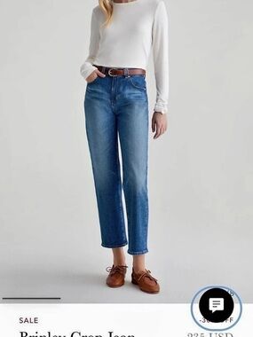 AG Brinley Crop Jean Straight Leg Jeans Waist 28